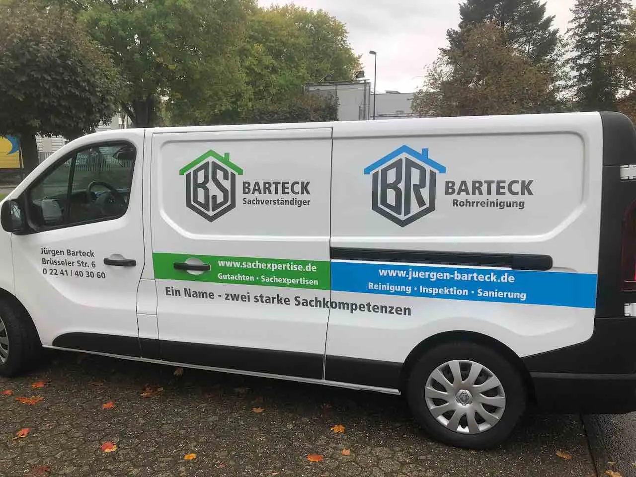 Einsatzfahrzeug der Rohrreinigung Barteck in Troisdorf