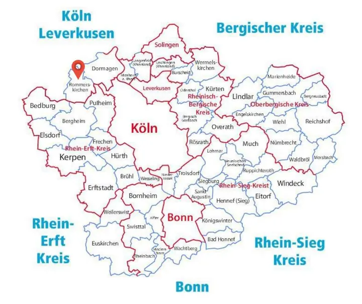 Karte: Einsatzort Dormagen der Rohrreinigung Barteck