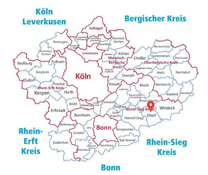 Karte: Einsatzort Eitorf der Rohrreinigung Barteck