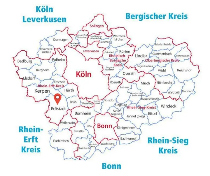 Karte: Einsatzort Erftstadt der Rohrreinigung Barteck
