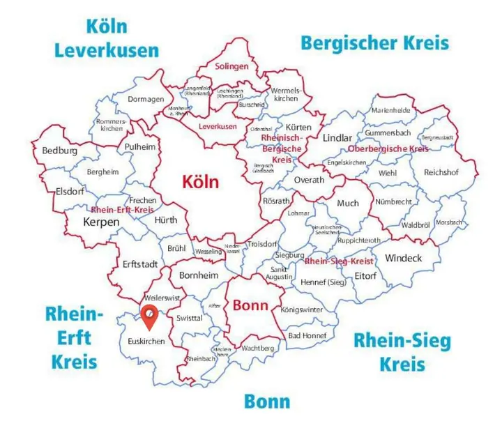 Karte: Einsatzort Euskirchen der Rohrreinigung Barteck