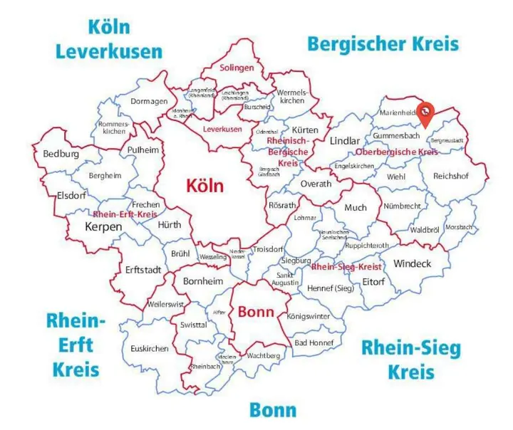 Karte: Einsatzort Gummersbach der Rohrreinigung Barteck