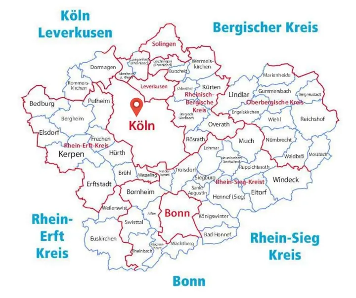 Karte: Einsatzort Köln der Rohrreinigung Barteck