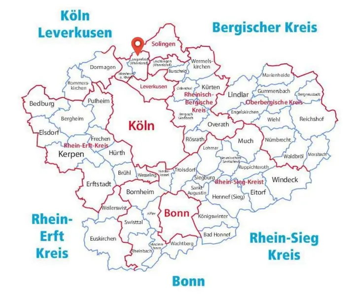 Karte: Einsatzort Langenfeld (Rheinland) der Rohrreinigung Barteck