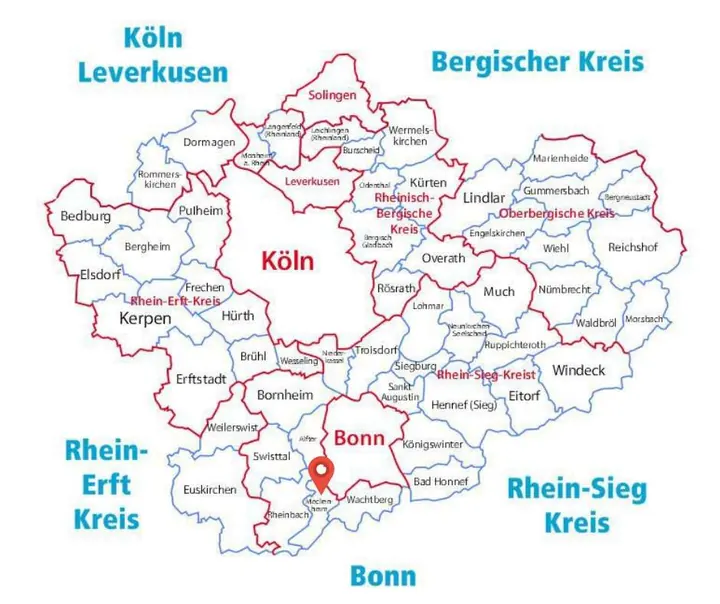 Karte: Einsatzort Meckenheim der Rohrreinigung Barteck