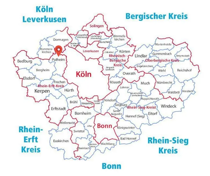 Karte: Einsatzort Pulheim der Rohrreinigung Barteck