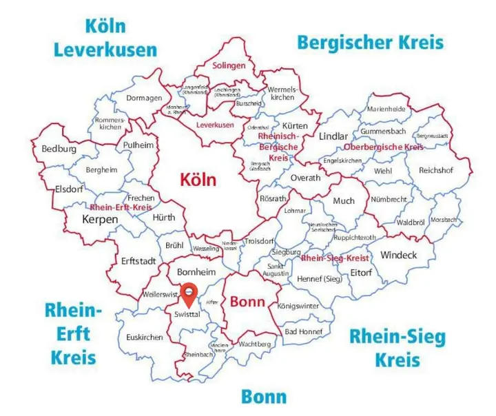 Karte: Einsatzort Swisttal der Rohrreinigung Barteck