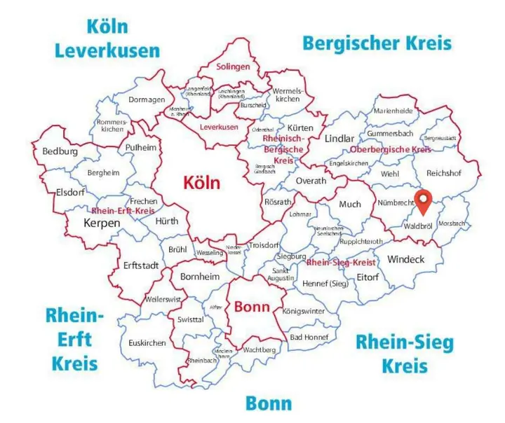 Karte: Einsatzort Waldbröl der Rohrreinigung Barteck