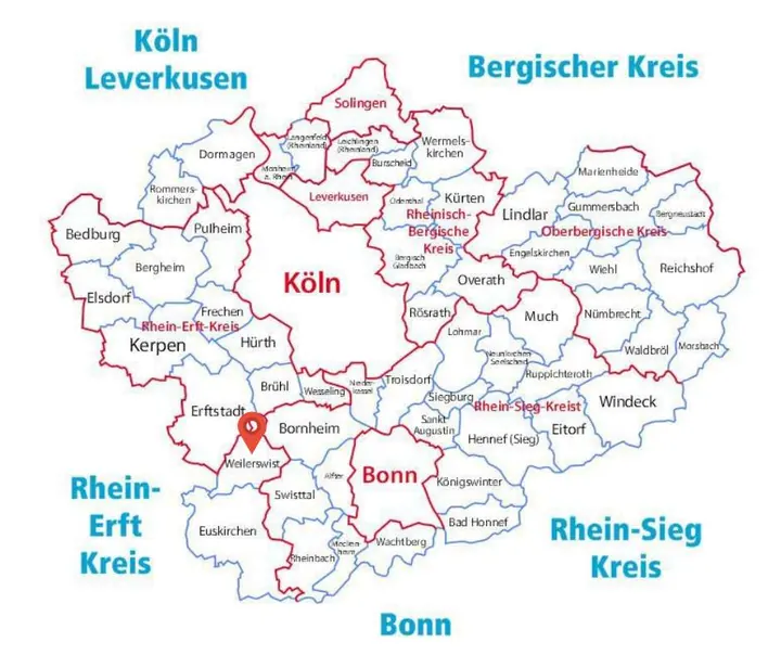Karte: Einsatzort Weilerswist der Rohrreinigung Barteck